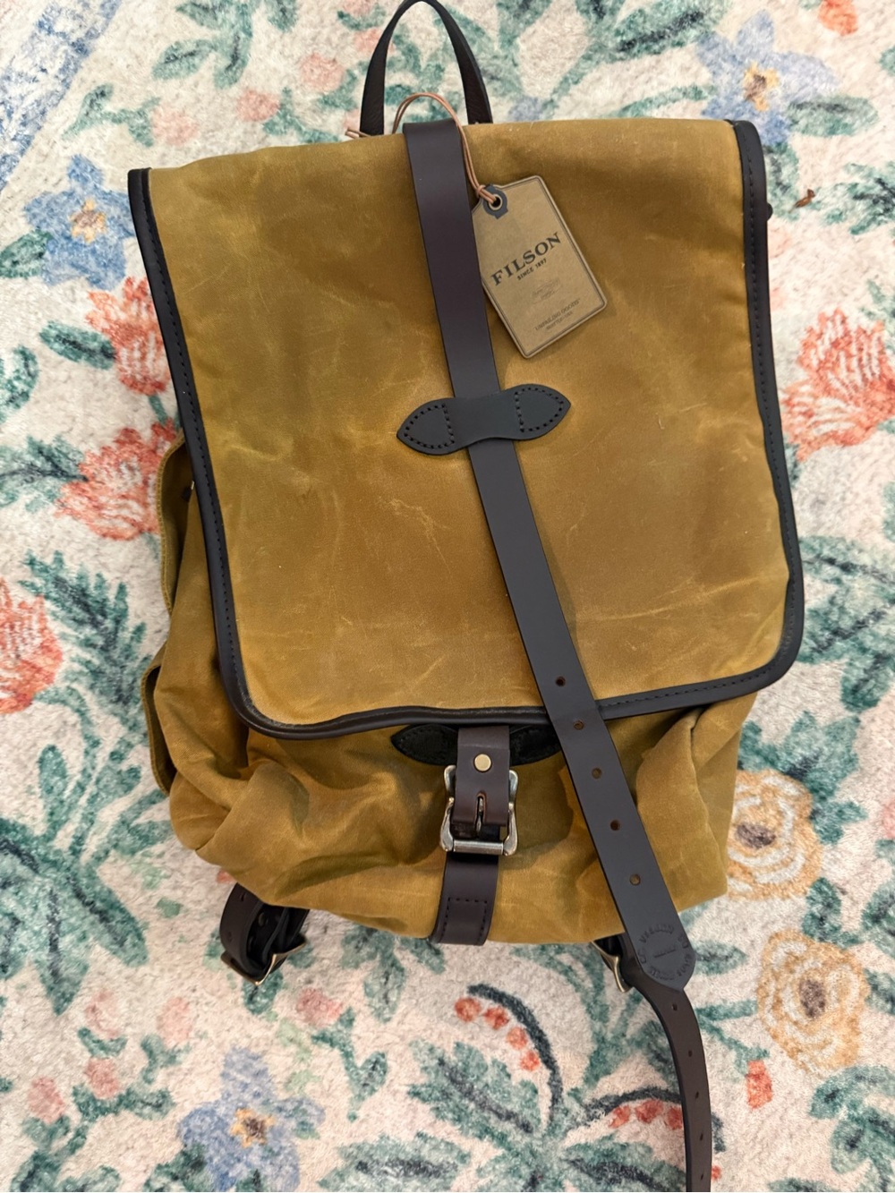 Filson waxed backpack NWT